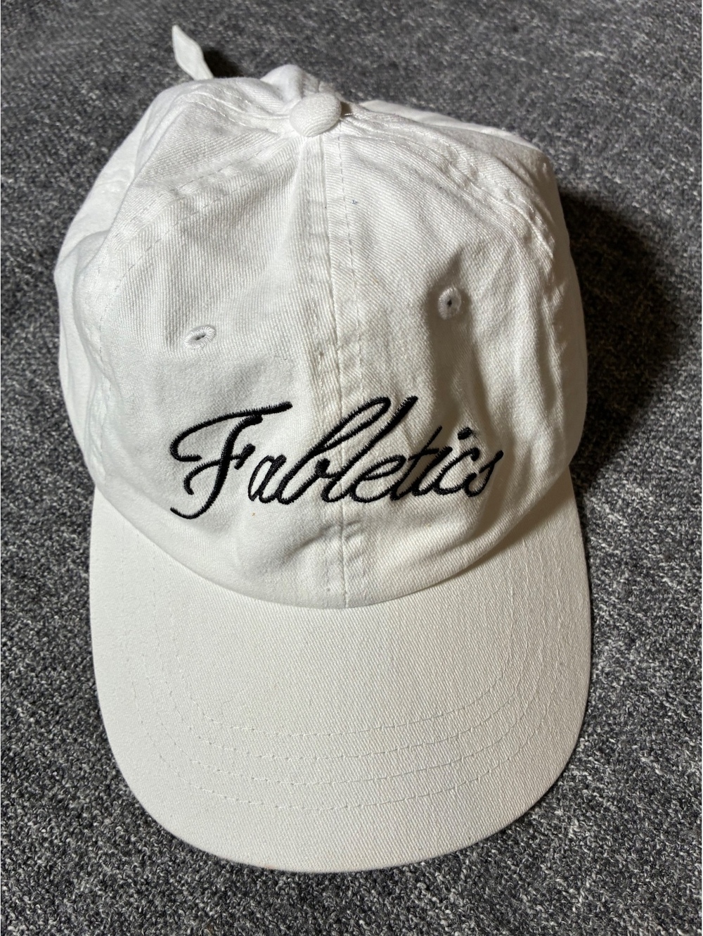Fabletics White Athletic Hat Strap Back Cap Branded Logo Nice
